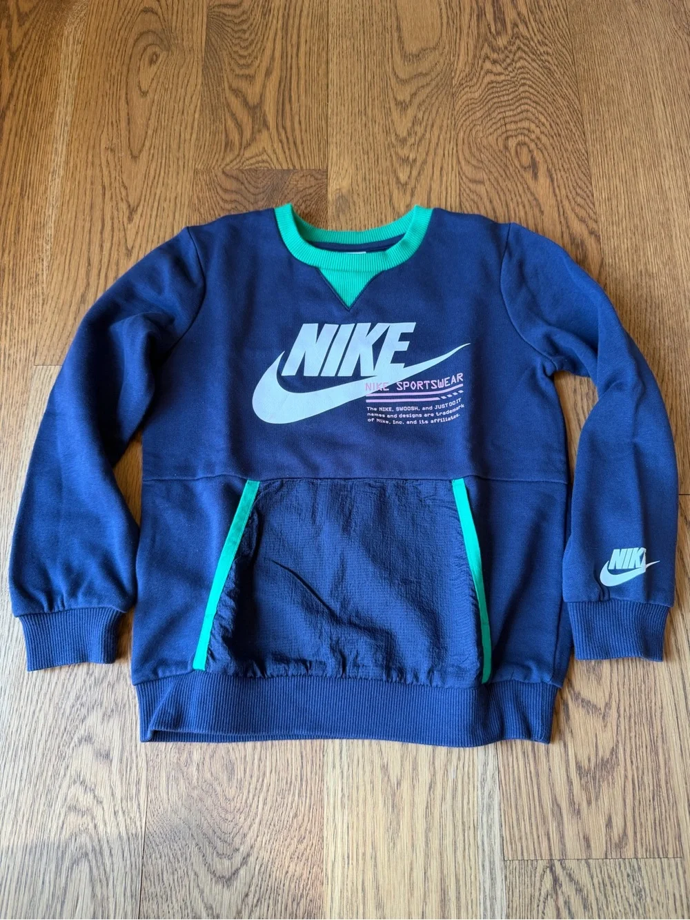 Nike Navy & Green Sweatshirt w/three monster truck T-shirt bundle Size 6